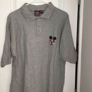 Gray Mickey Mouse Disney Golf polo shirt L mens